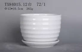 Contemporary  Outside  Striped Design Ceramic Pot  | Ideal for Table Top Plants