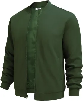 COOFANDY Men's Lightweight Bomber Jacket Casual Stylish Fall Jackets Full Zip Knit Jackets Varsity Textured Coat