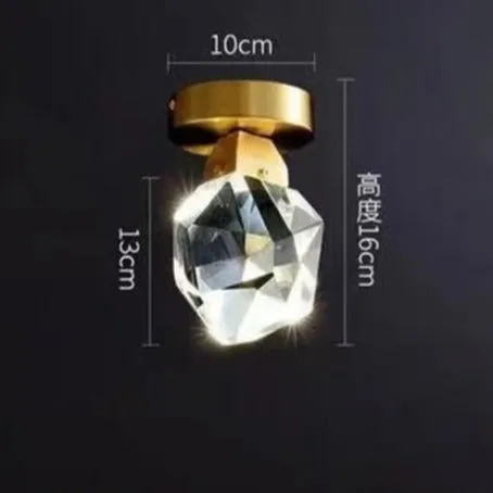 Copper Diamond Shaped Crystal Chandelier Luxury Simple Design Light