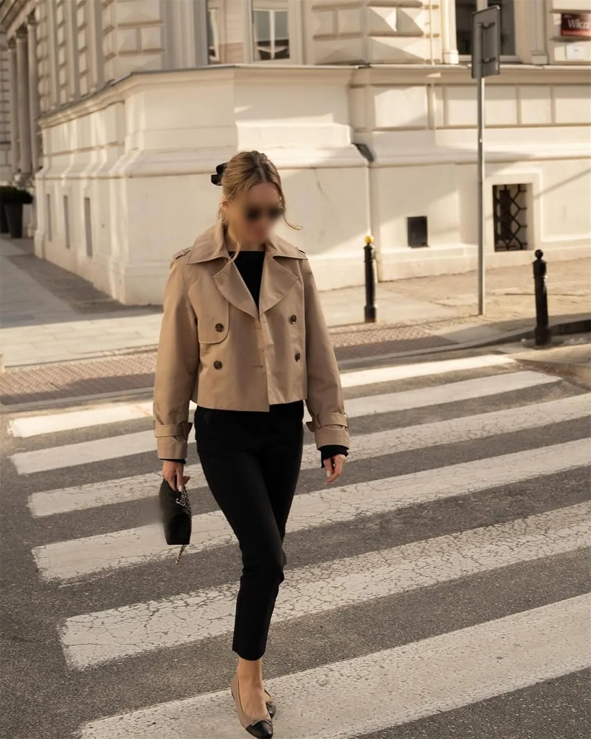 Cropped Trench Coat for Women, Double Breasted Notched Lapel Casual Loose Fit Jackets Cropped Jacket Fashion Outerwear