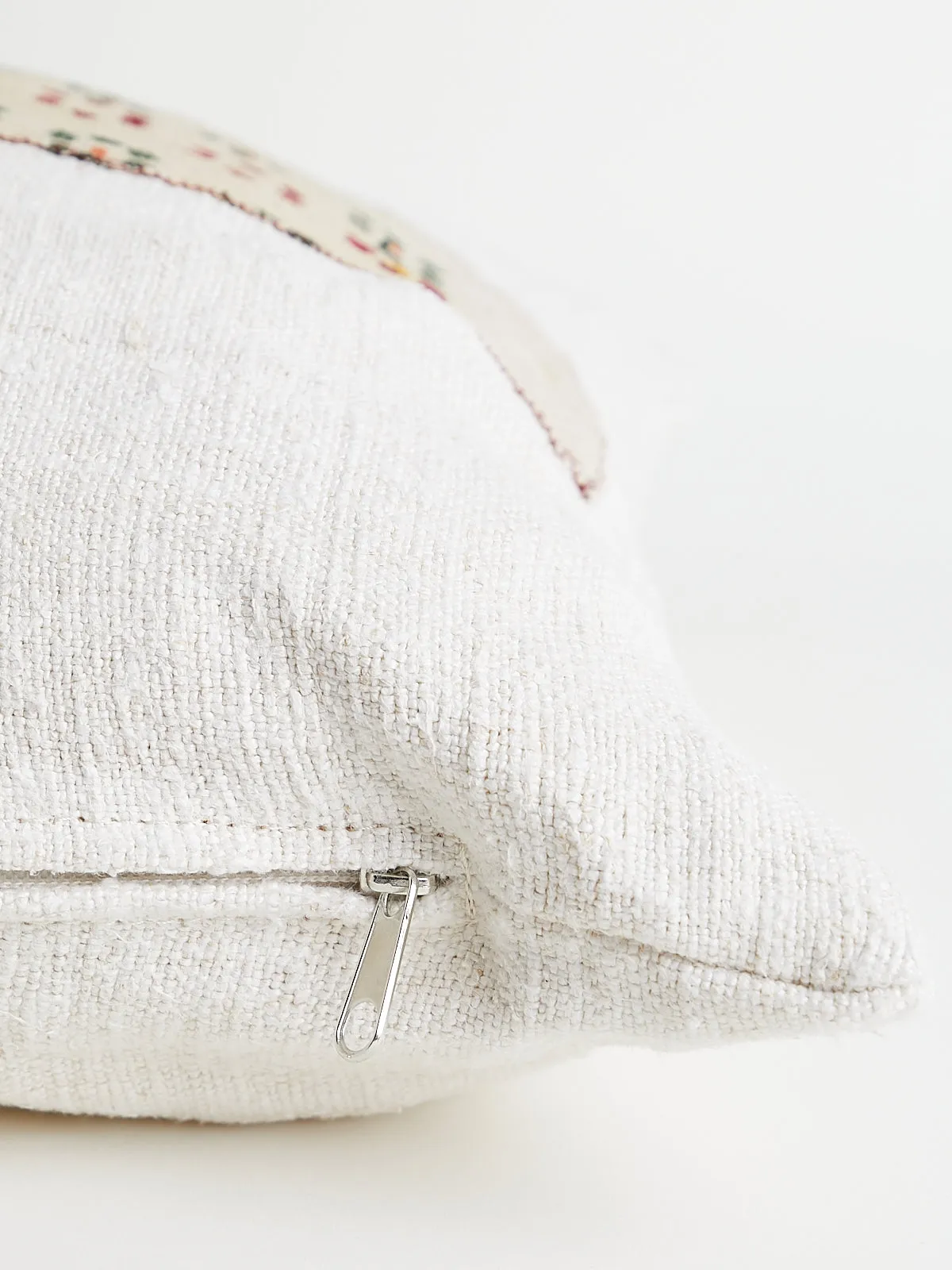Cushion with Small Flowers in Ecru