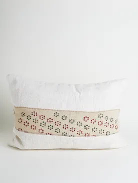 Cushion with Small Flowers in Ecru
