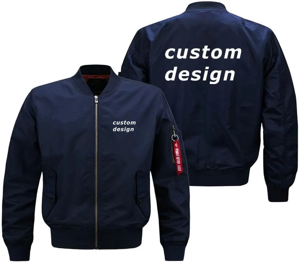Custom Design Your Own Print Text/logo Aviation Aircraft Men's Bomber Jackets Pilots Windbreaker Lightweight Flight Coat