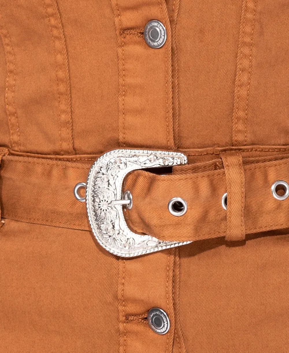 DENIM WESTERN BUCKLE DRESS