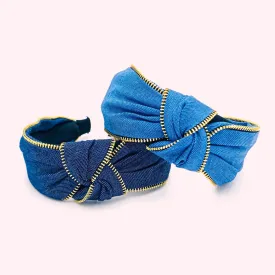 Denim with Side Zipper Womens Headbands • Mikos Model