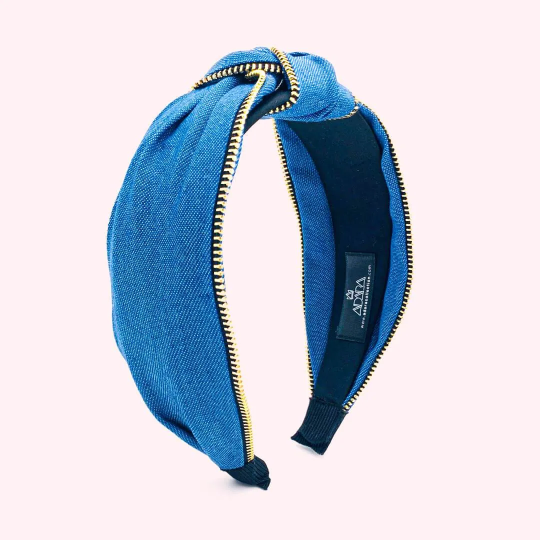 Denim with Side Zipper Womens Headbands • Mikos Model