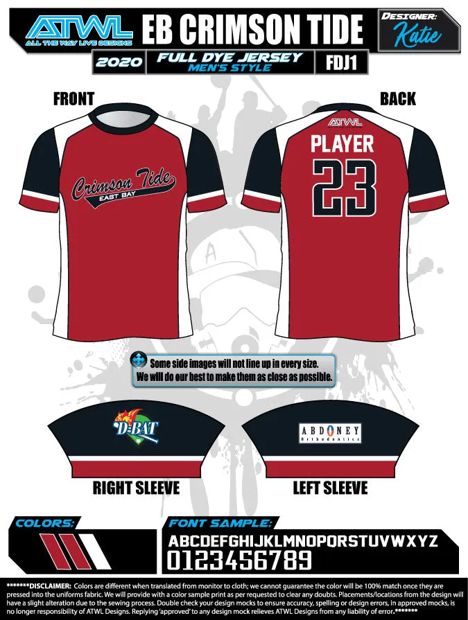 East Bay Spring 2020 Baseball Jerseys