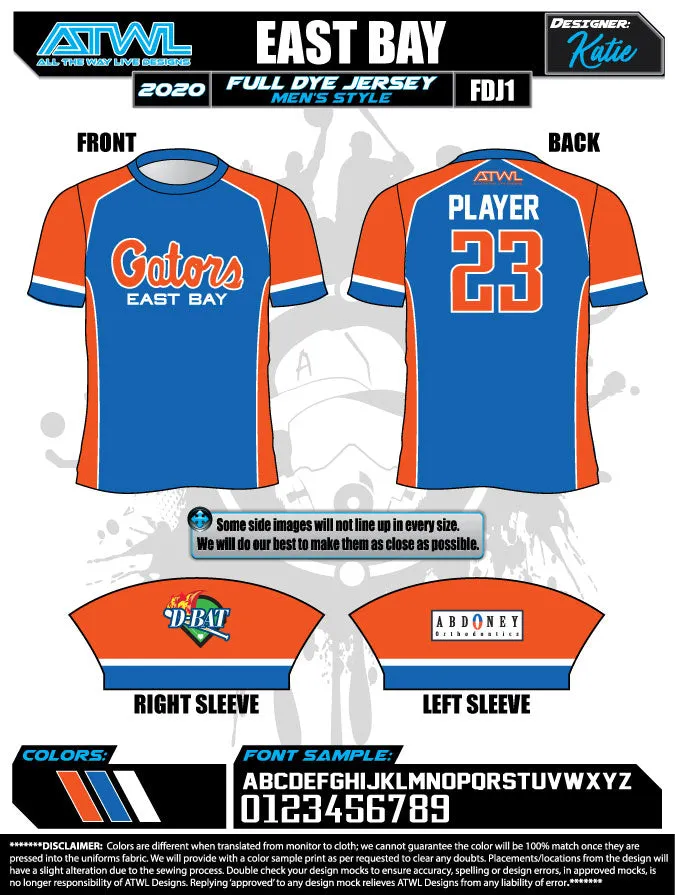 East Bay Spring 2020 Baseball Jerseys