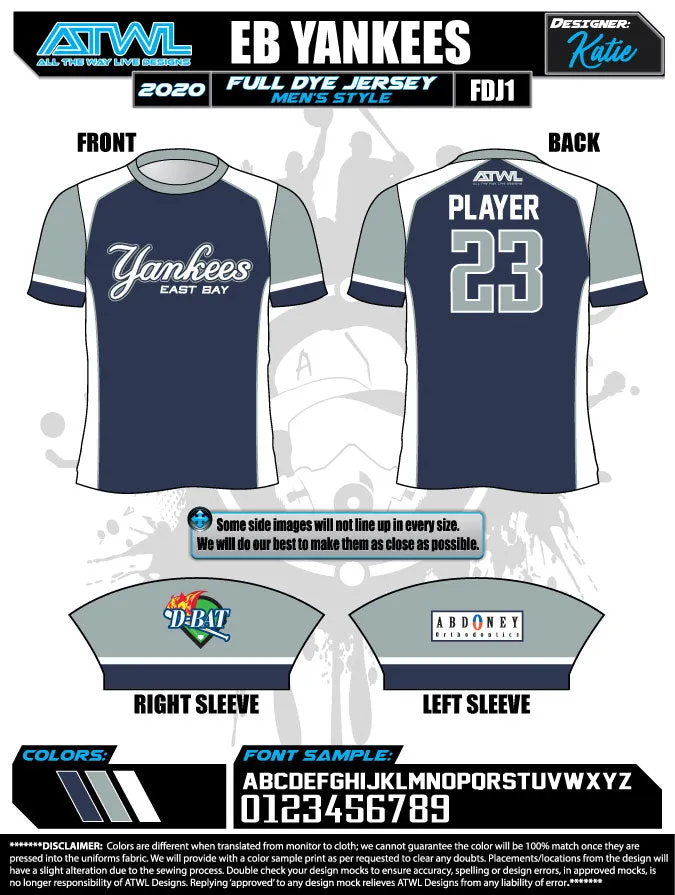 East Bay Spring 2020 Baseball Jerseys
