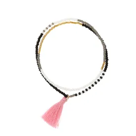 Elastic Tassel Wrap Bracelet - GRAY