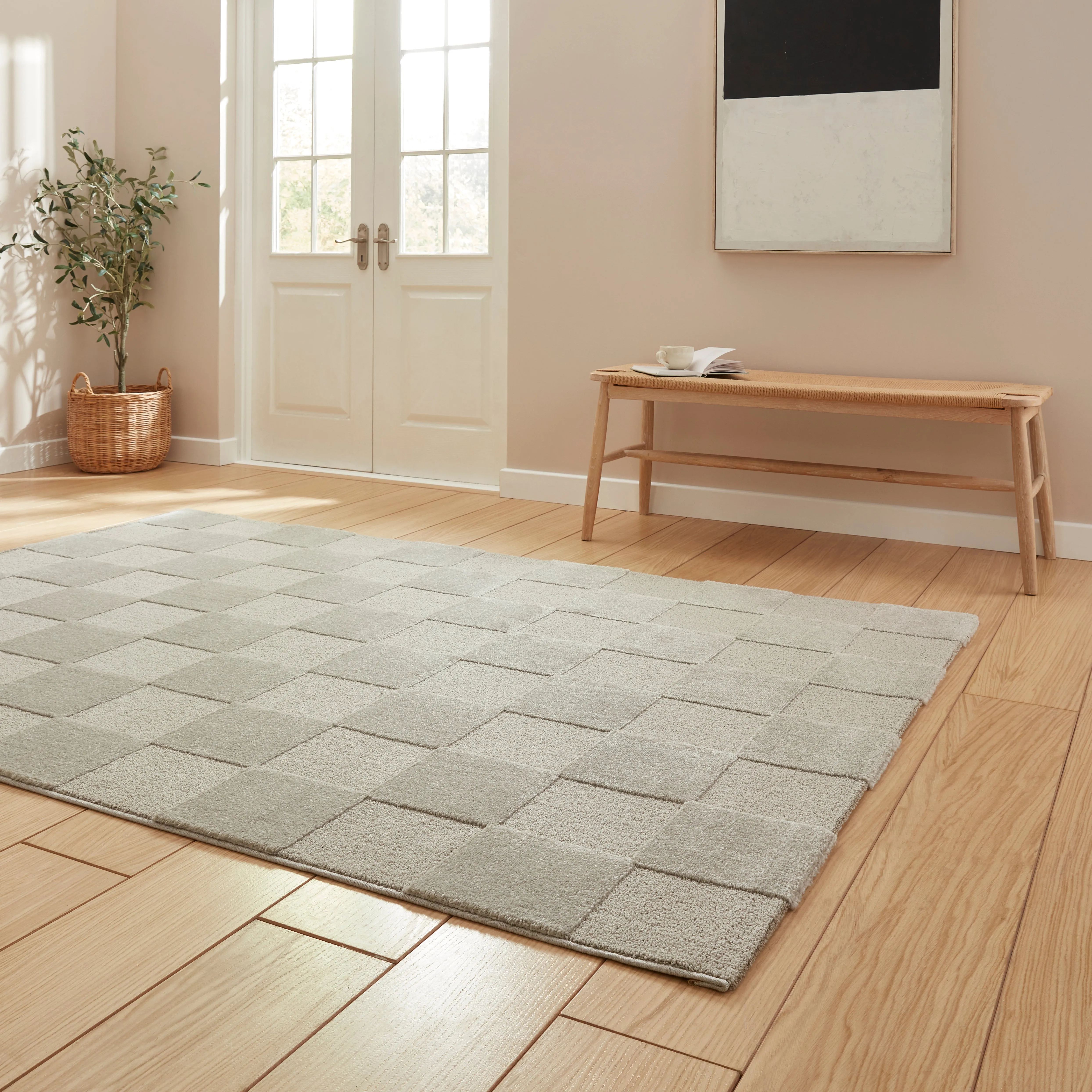 Elio 69924 Multi Textured Pile Rug Silver