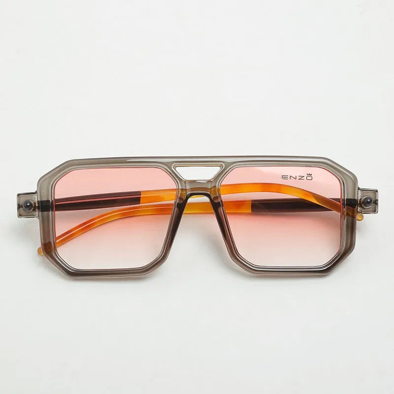 Enzo Detail Square (Gray) Sunglasses