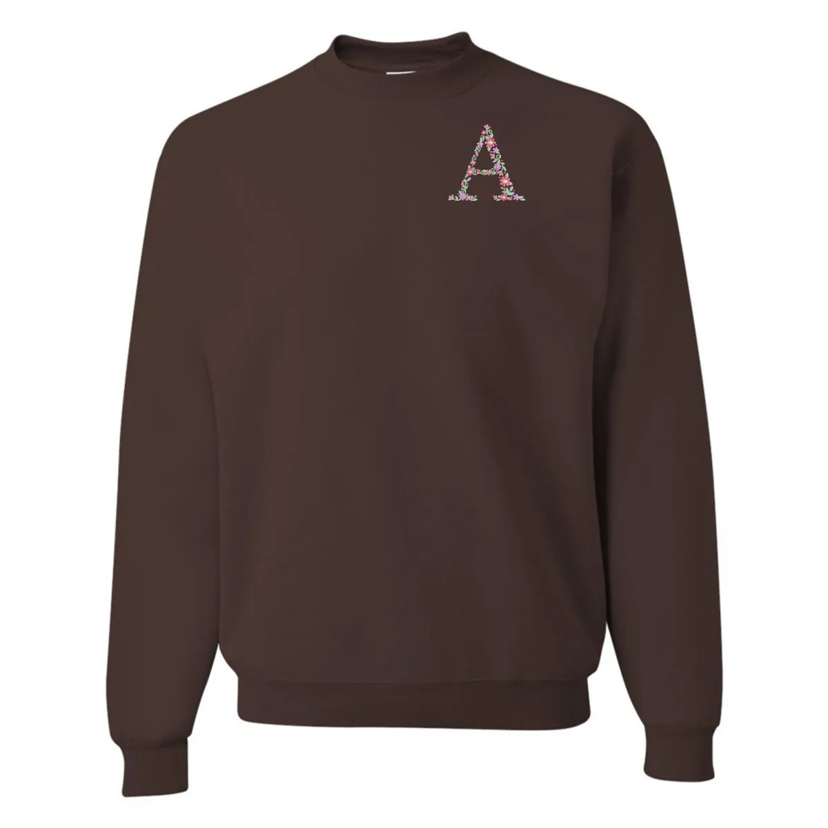'Floral Initial' Crewneck Sweatshirt