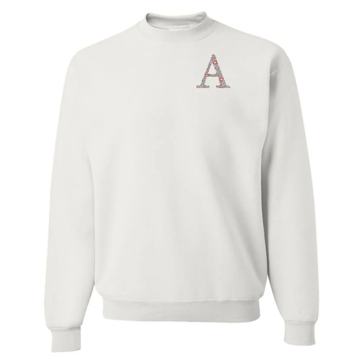 'Floral Initial' Crewneck Sweatshirt