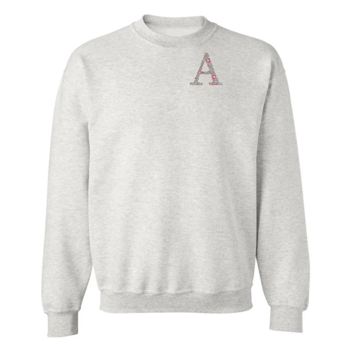 'Floral Initial' Crewneck Sweatshirt