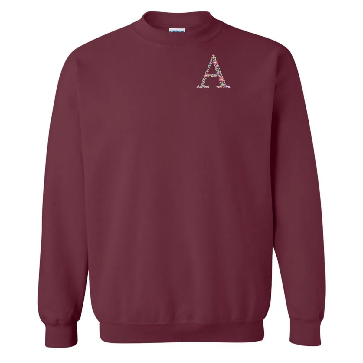 'Floral Initial' Crewneck Sweatshirt