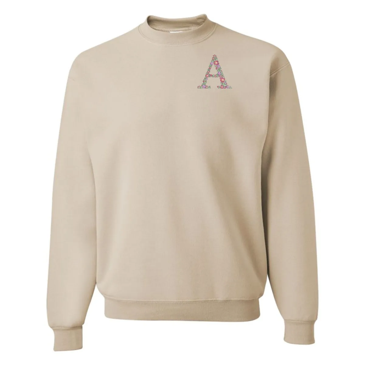 'Floral Initial' Crewneck Sweatshirt