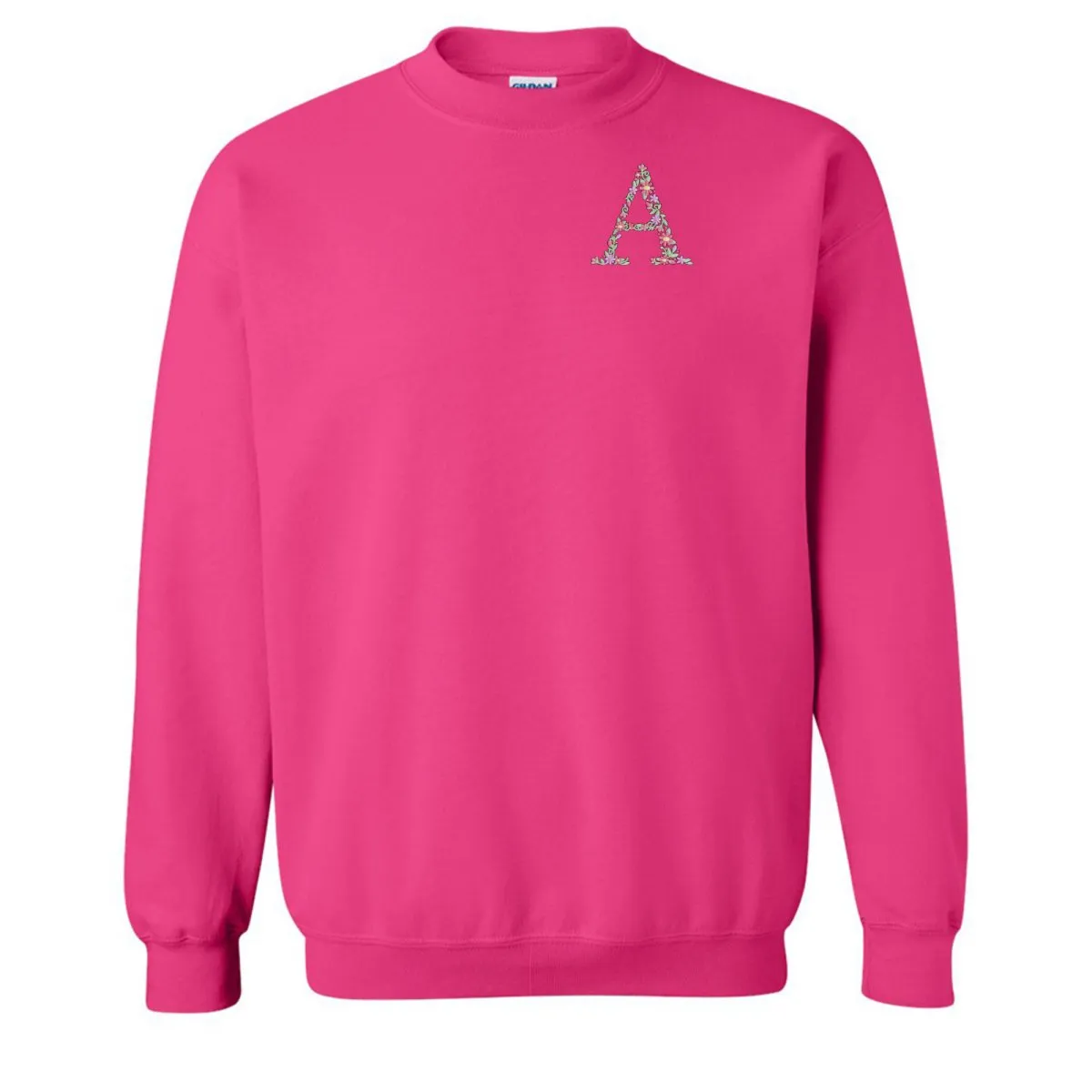 'Floral Initial' Crewneck Sweatshirt