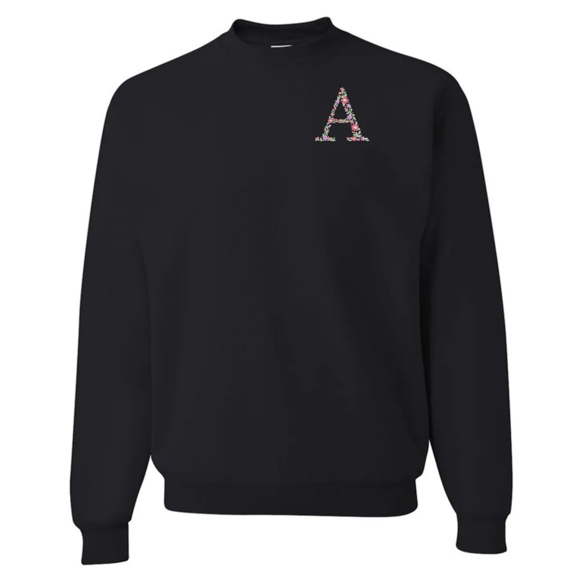 'Floral Initial' Crewneck Sweatshirt