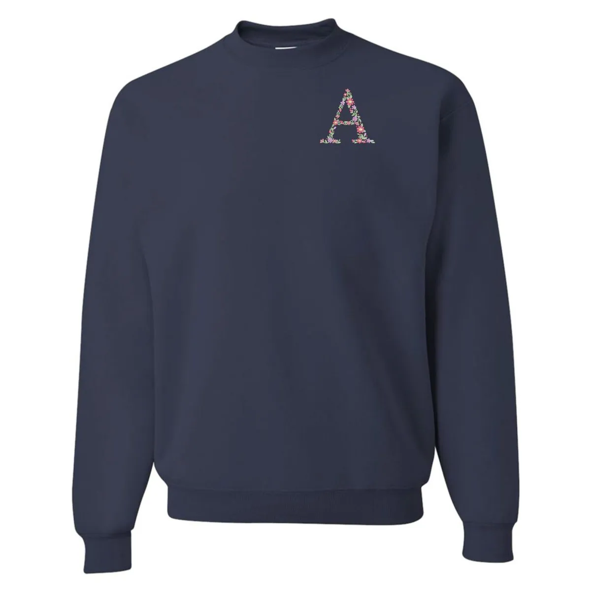'Floral Initial' Crewneck Sweatshirt