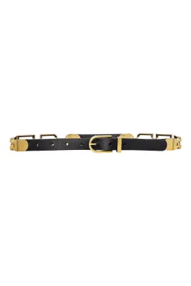 Frame Denim Art Deco Chain Belt in Black