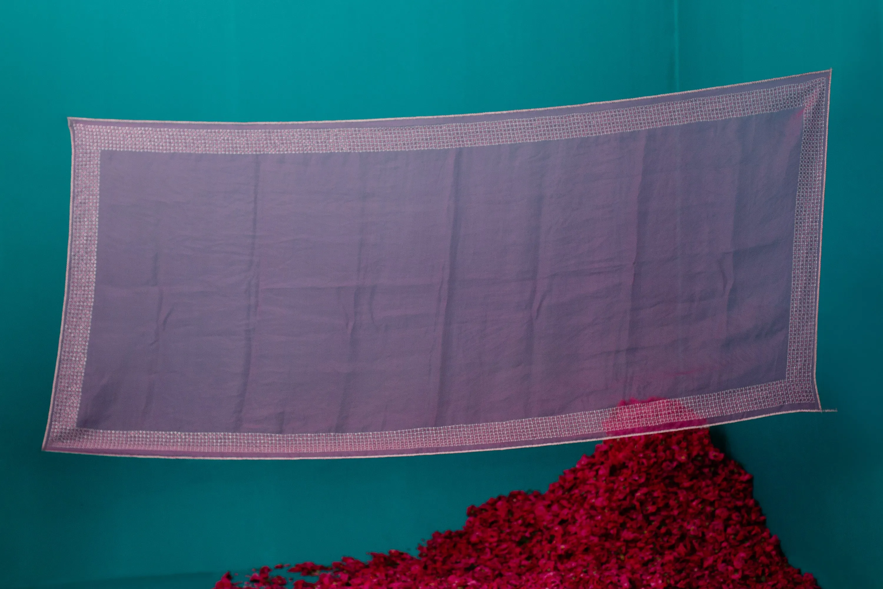 Fuschia Pink Pearl Organza Dupatta