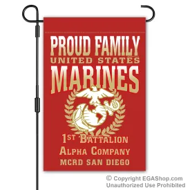 Garden Flag: Alpha Proud Family, Mom, Dad (San Diego)