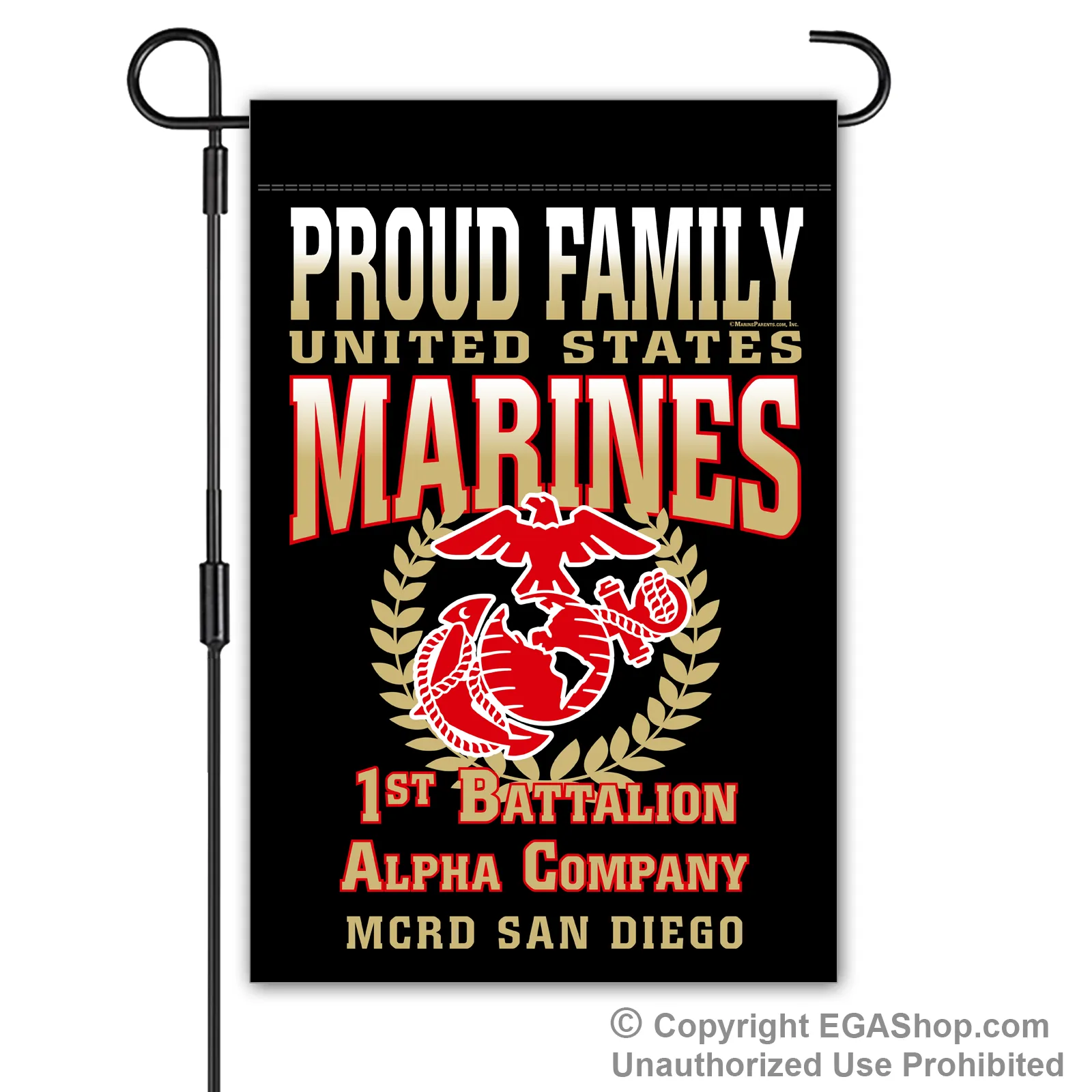Garden Flag: Alpha Proud Family, Mom, Dad (San Diego)