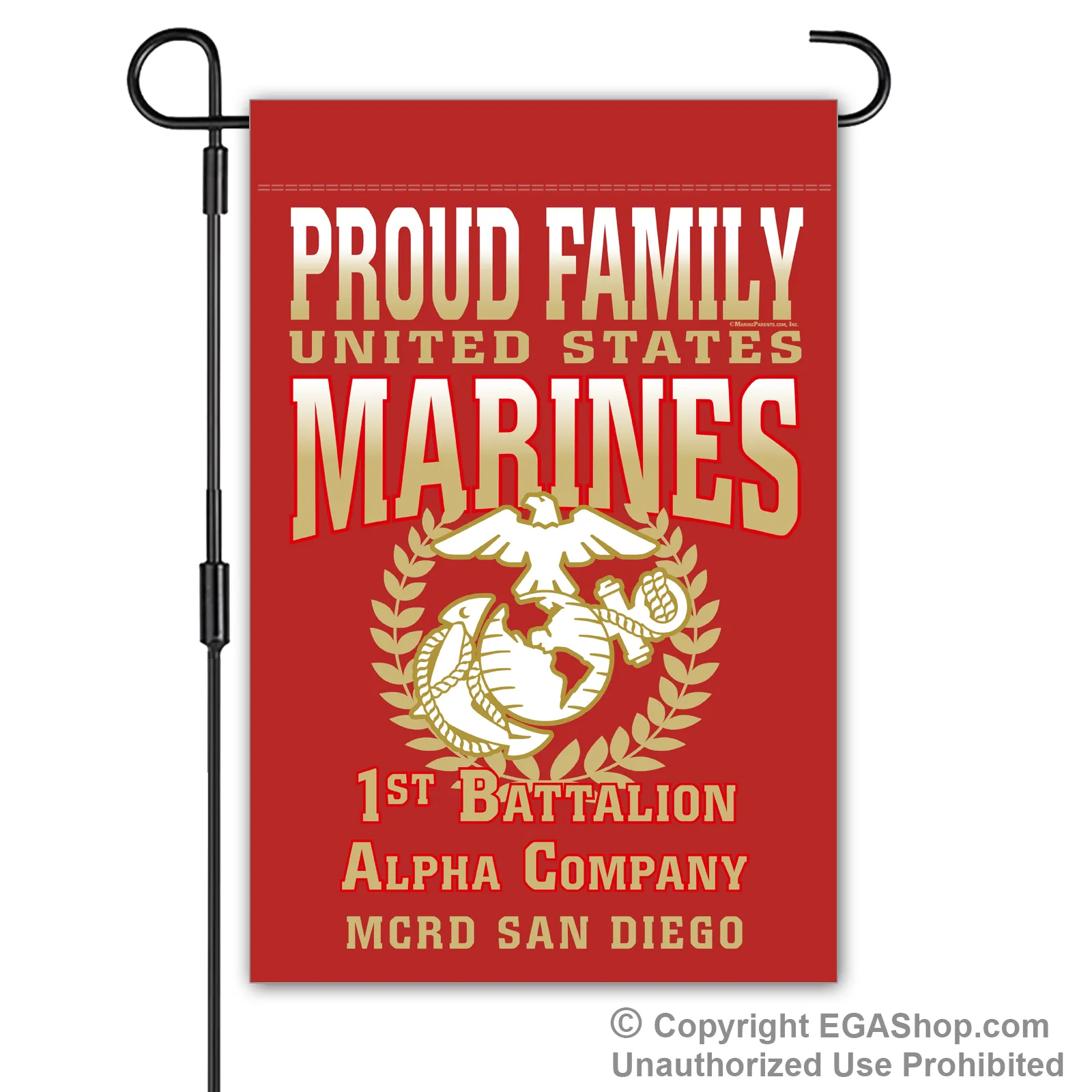 Garden Flag: Alpha Proud Family, Mom, Dad (San Diego)