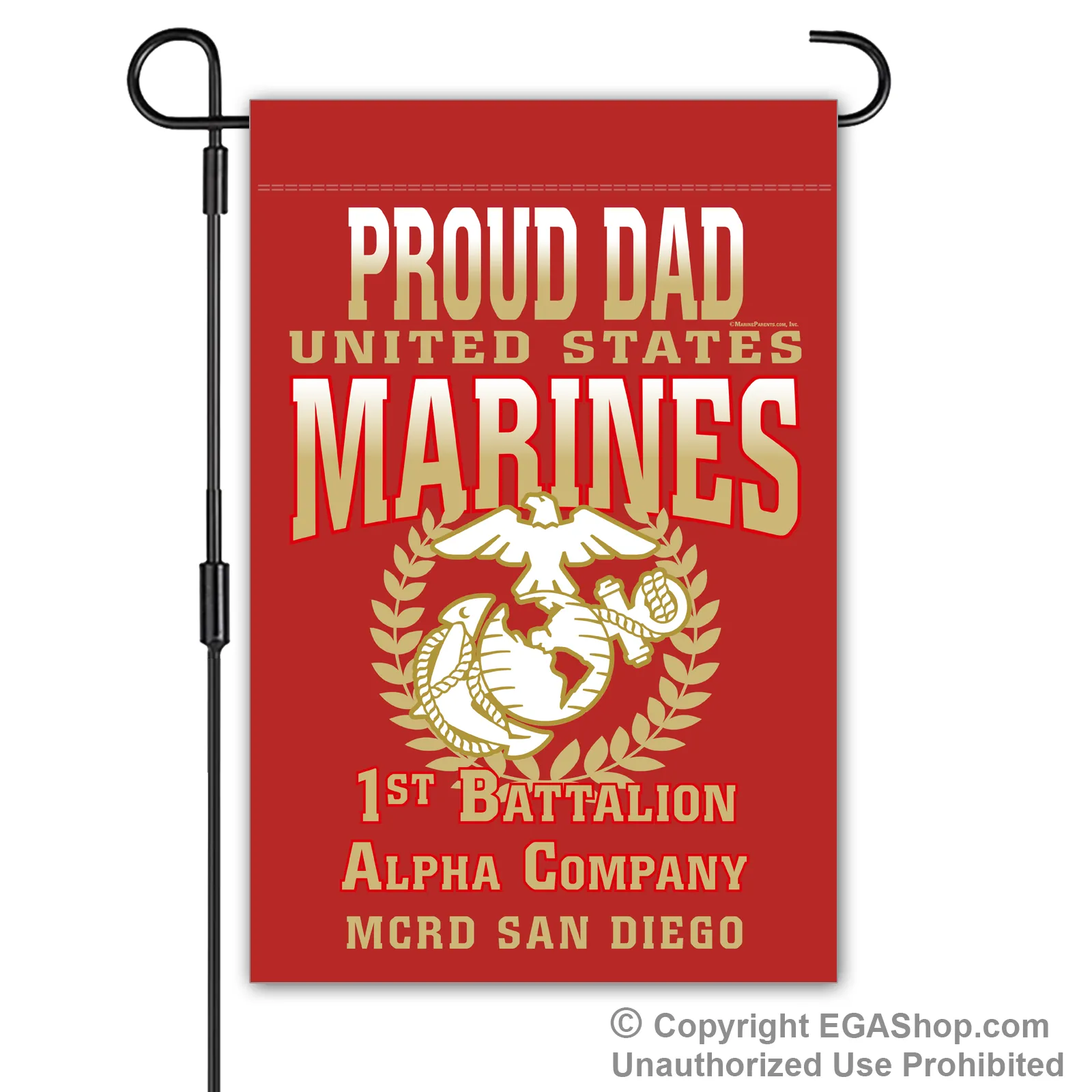 Garden Flag: Alpha Proud Family, Mom, Dad (San Diego)