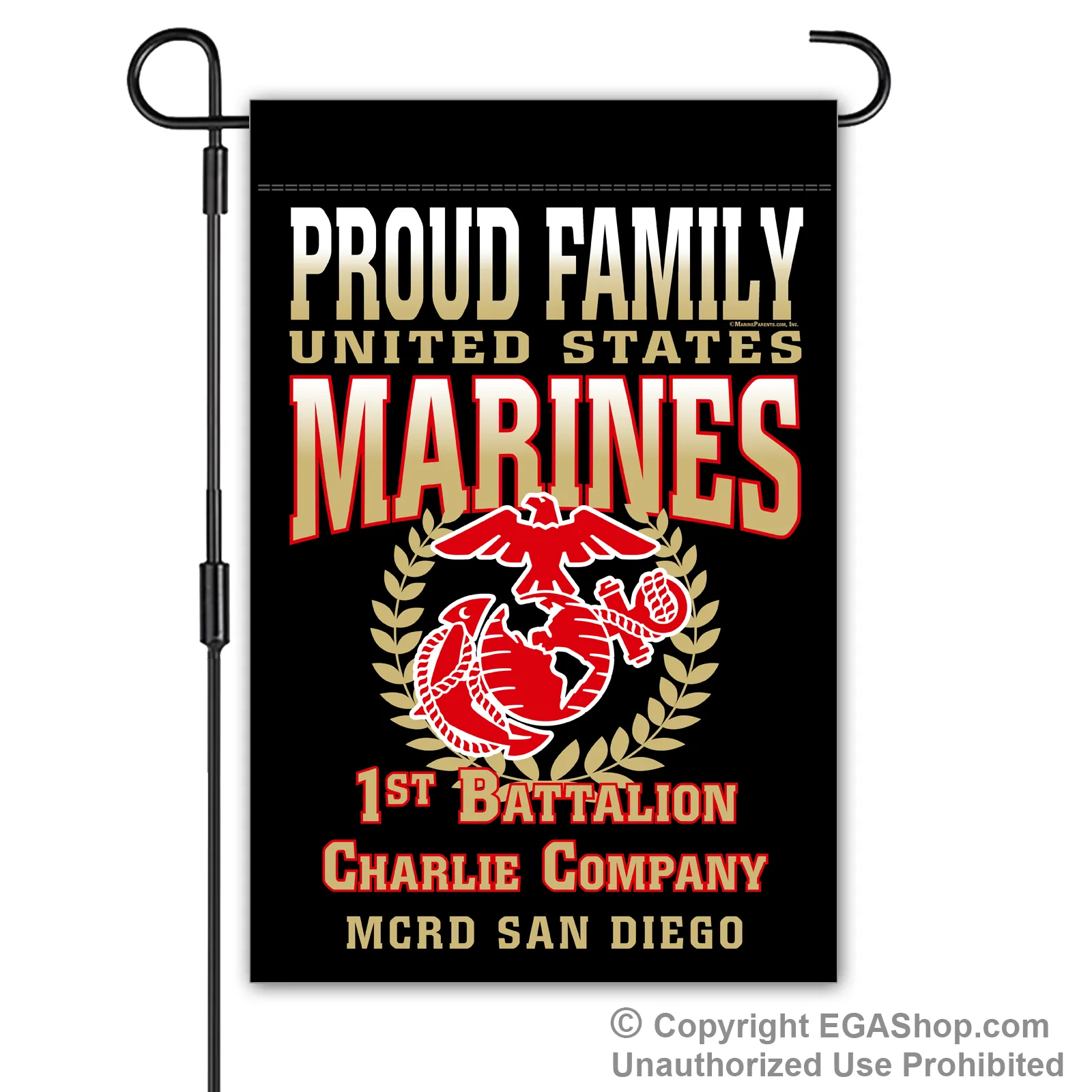 Garden Flag: Charlie Proud Family, Mom, Dad (San Diego)