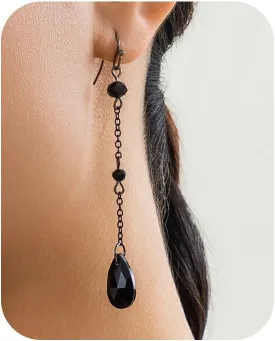 Gothic Blood Drop Earrings,Retro Goth Black/Red Crystal Bead Earrings Punk Teardrop Red Earring Halloween Cosplay Party Jewelry for Women