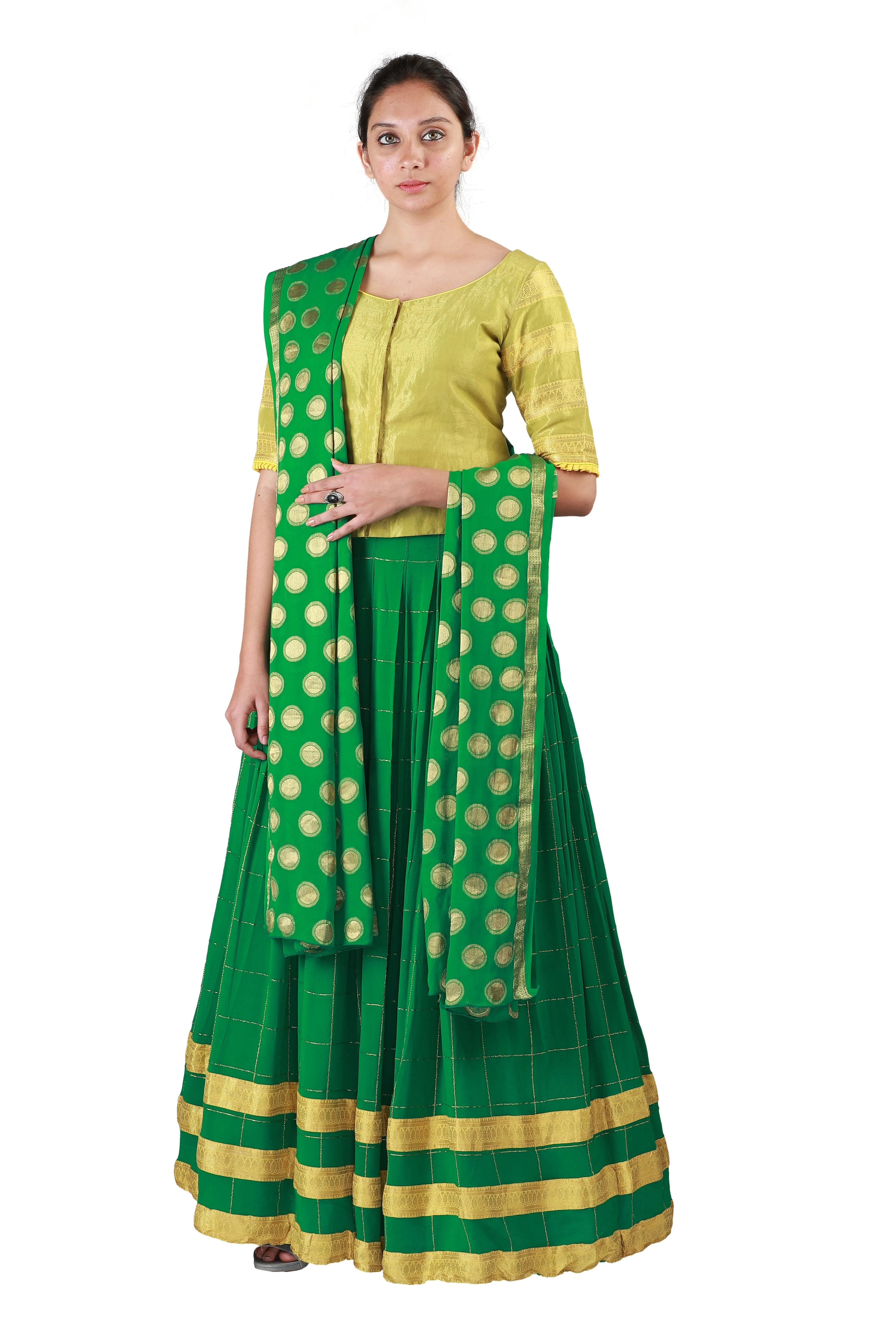 Green and Yellow Lehenga