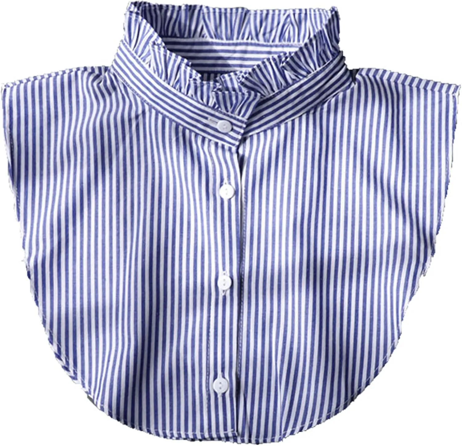 GUZOSJO Blue Striped Detachable Collar Shirt,Dickey Half Blouse False Collar for Lady Girls Men