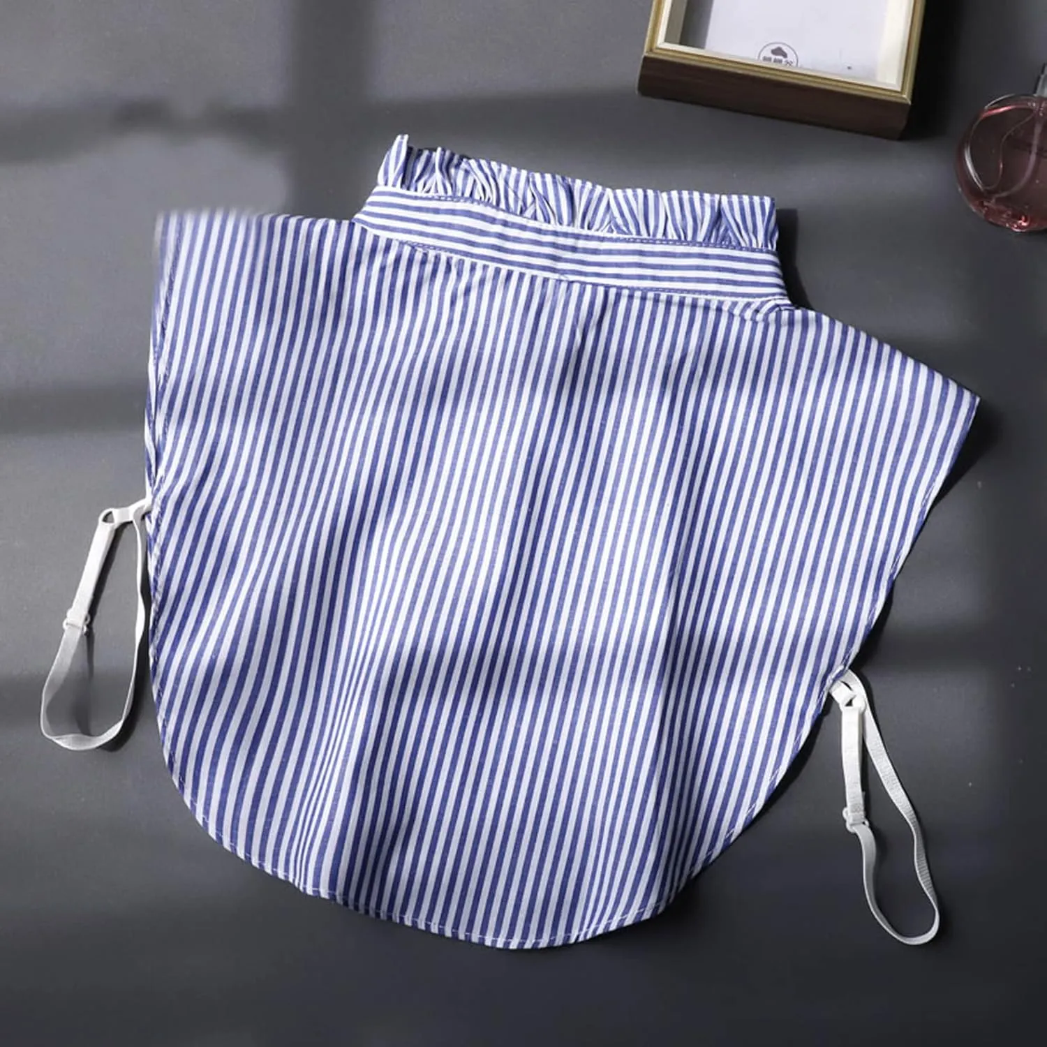 GUZOSJO Blue Striped Detachable Collar Shirt,Dickey Half Blouse False Collar for Lady Girls Men