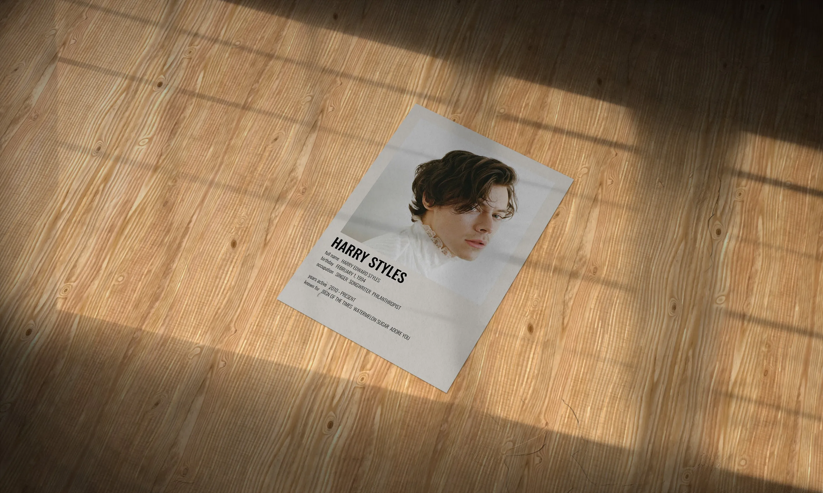 Harry Styles Card Spotify Aesthetic Metal Poster