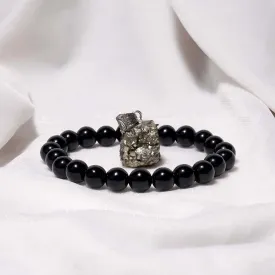 Heal & Accessorise ( Pyrite Geode Pendant (without chain) & Black Obsidian Bracelet )