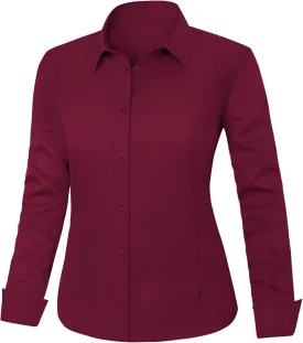 IN'VOLAND Women's Plus Size Button Down Shirts Long Sleeve Shirt Office Work Blouse Tops