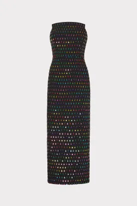 Izabela Beaded Sequin Column Dress