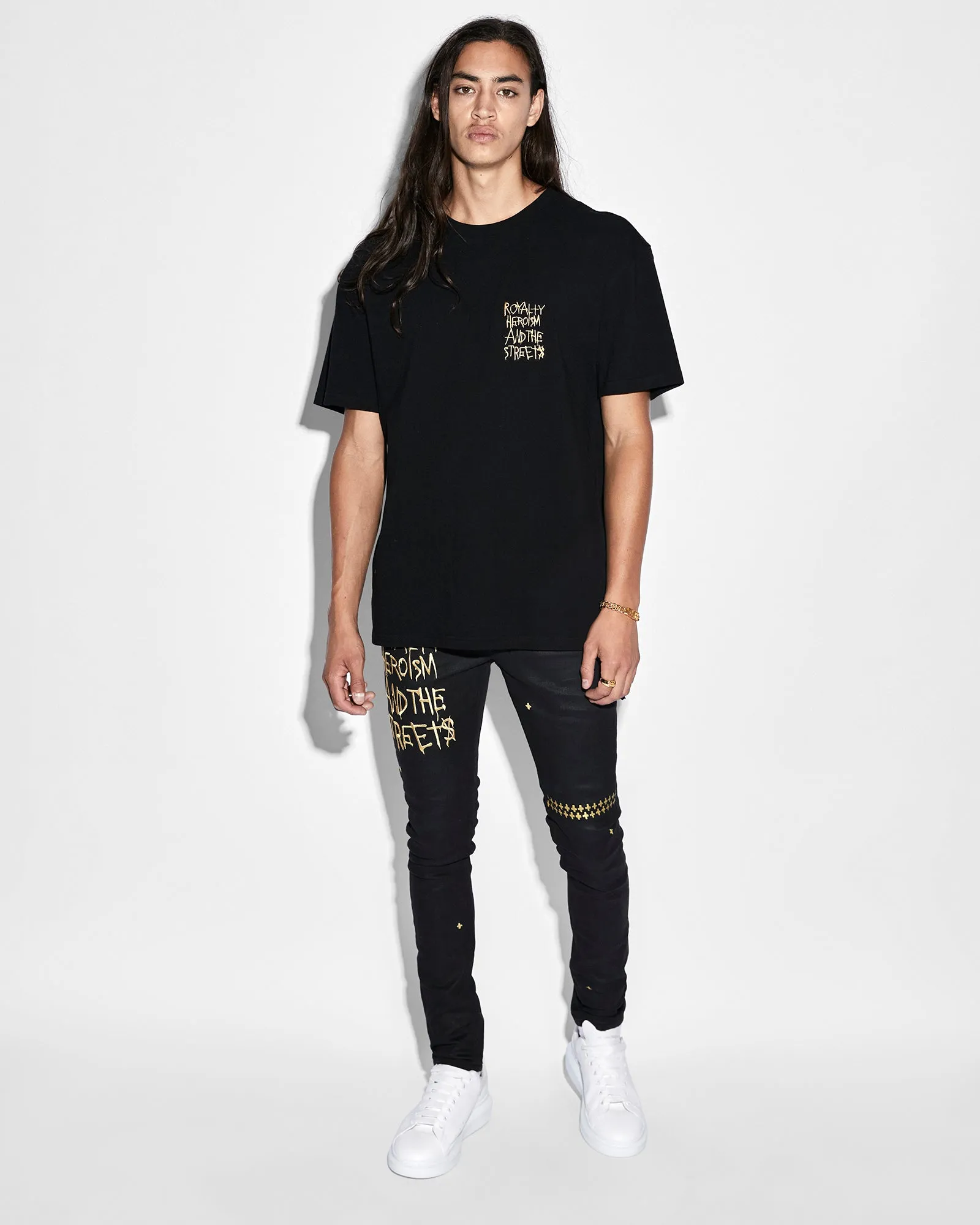 Optimized Title: KSUBI 23 Van Winkle Slim-Fit Jeans in Jet Black Wax Finish
