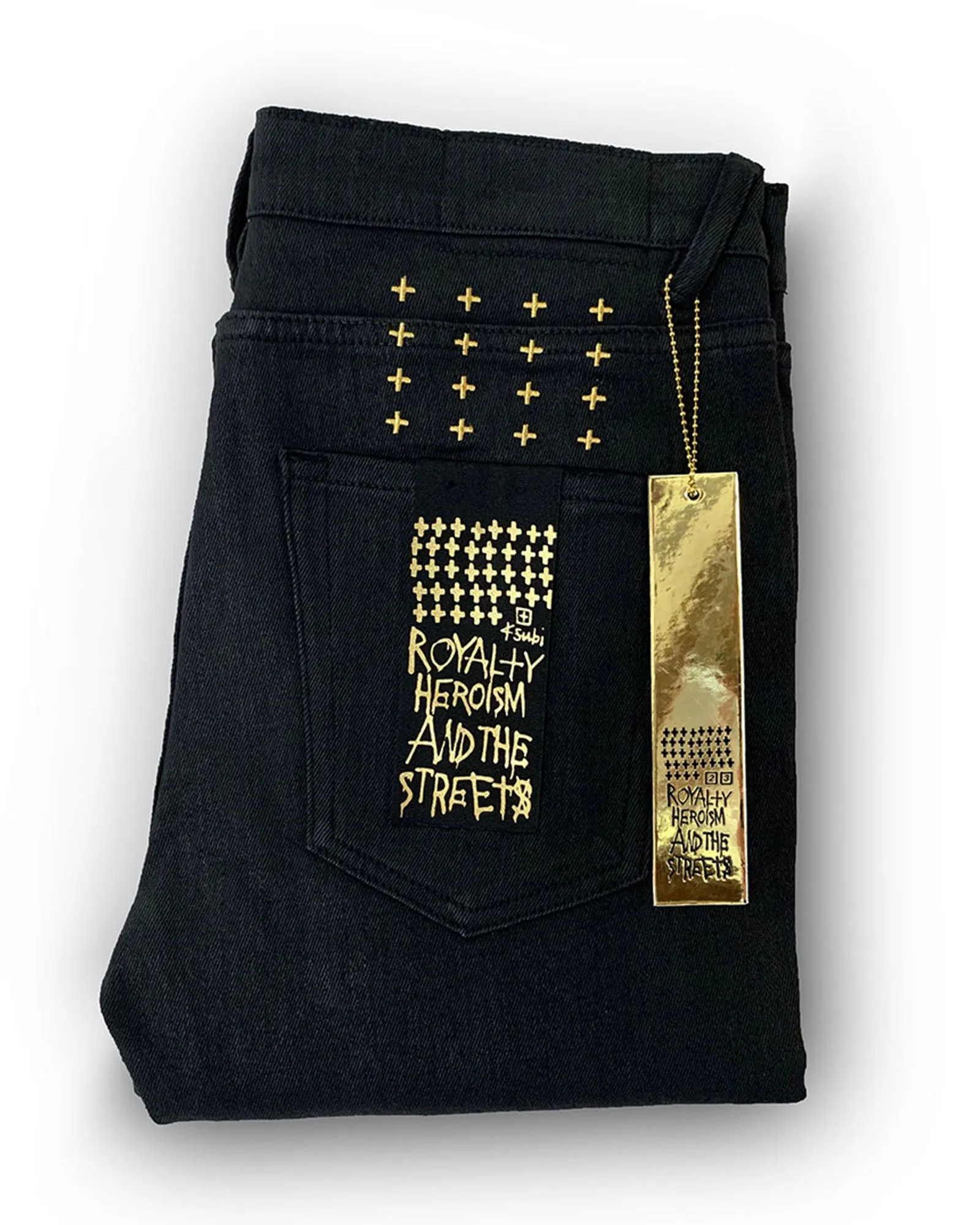 Optimized Title: KSUBI 23 Van Winkle Slim-Fit Jeans in Jet Black Wax Finish
