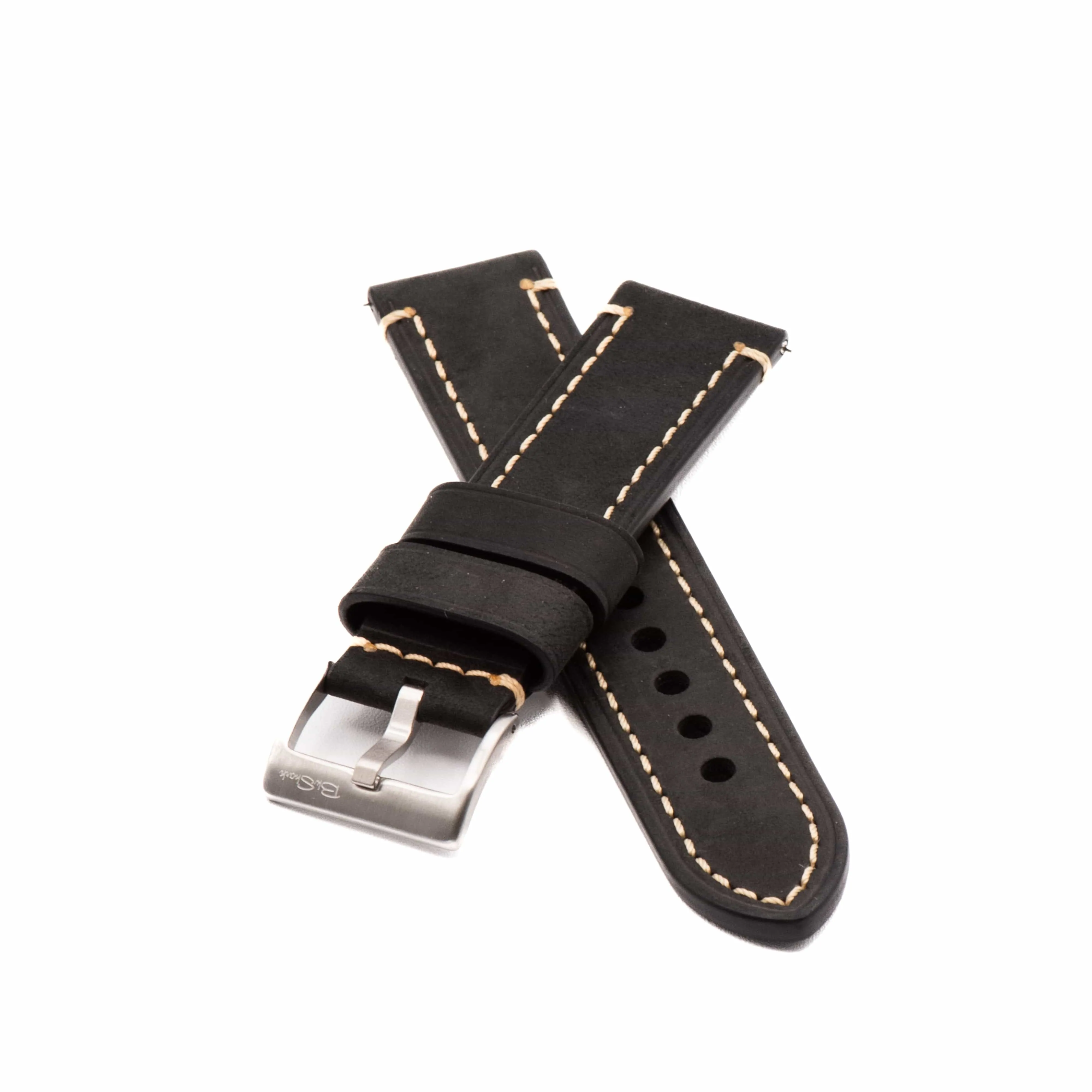 Leather - Border Stitch Black