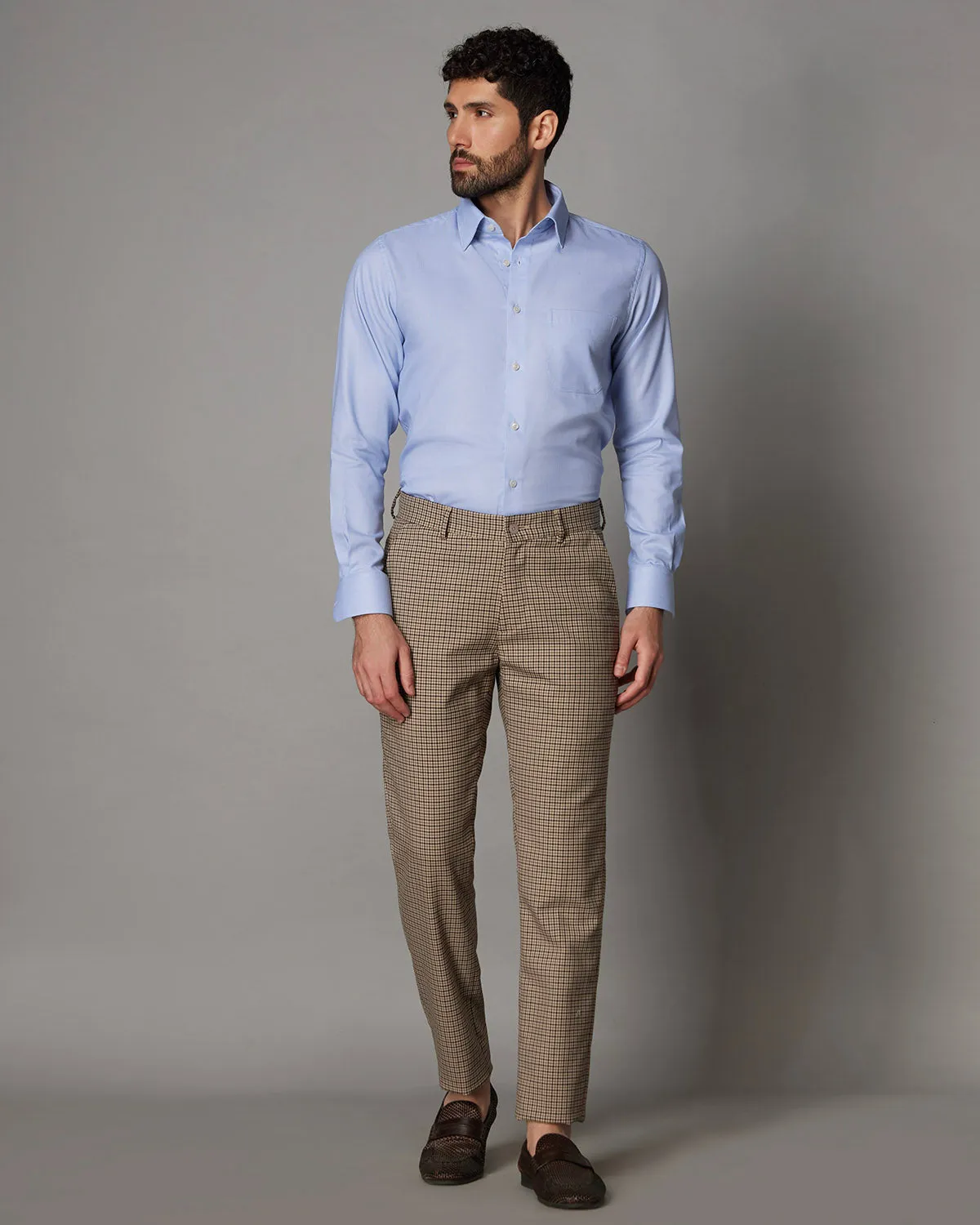 Light Blue Stretch Dobby Shirt