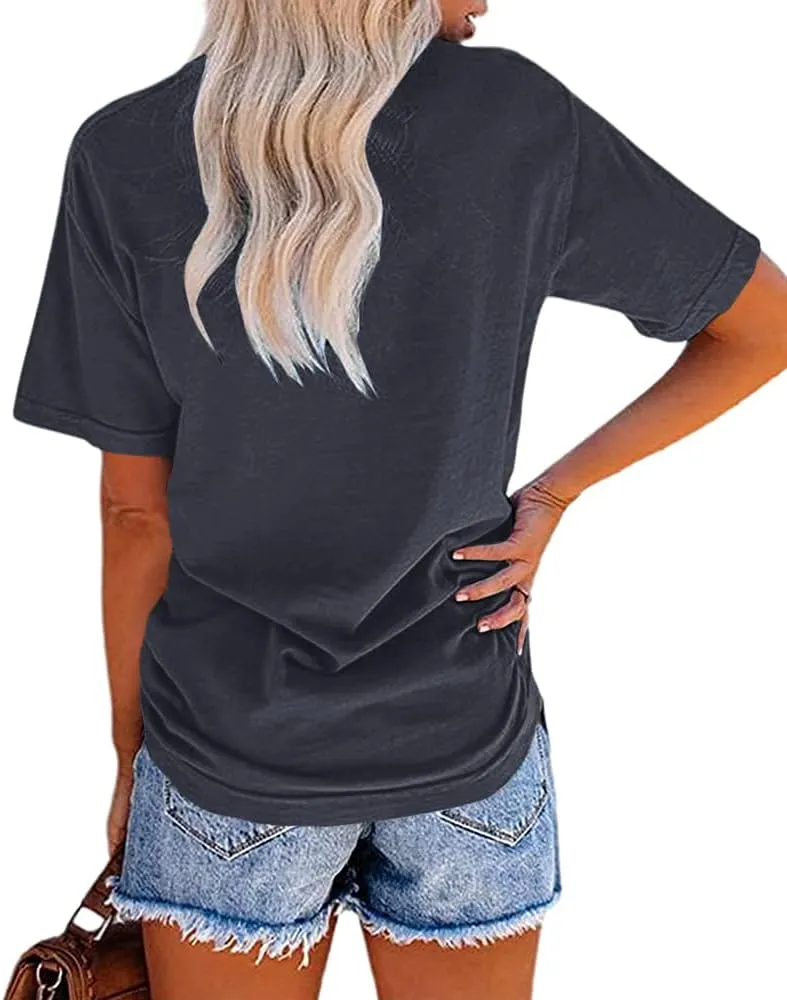 MaQiYa Womens Cute Sunflower Graphic Printed Tee Shirts Vintage Short Sleeve Cotton Shirts Tops
