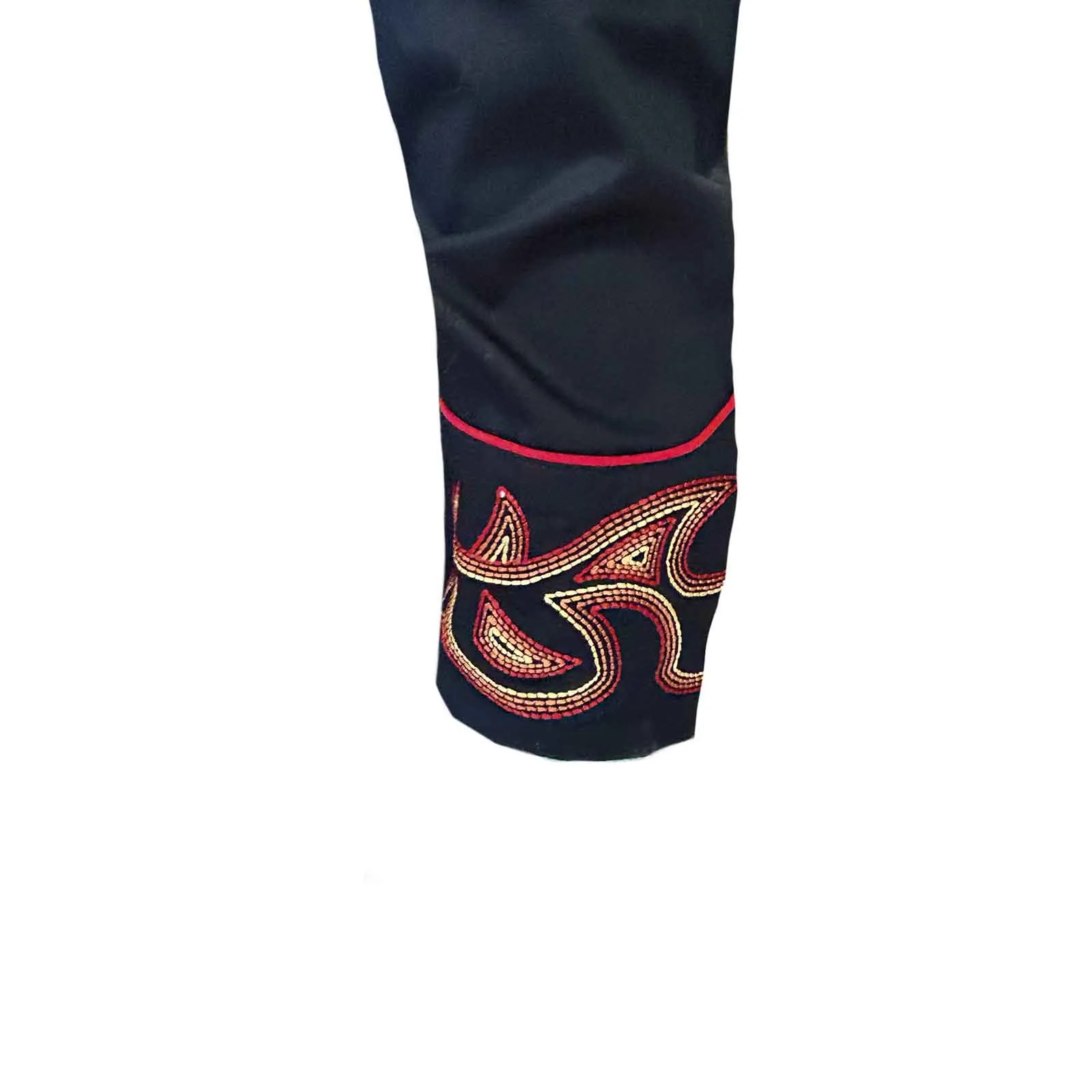 Men's Boot Top Embroidered Western Shirt in Black