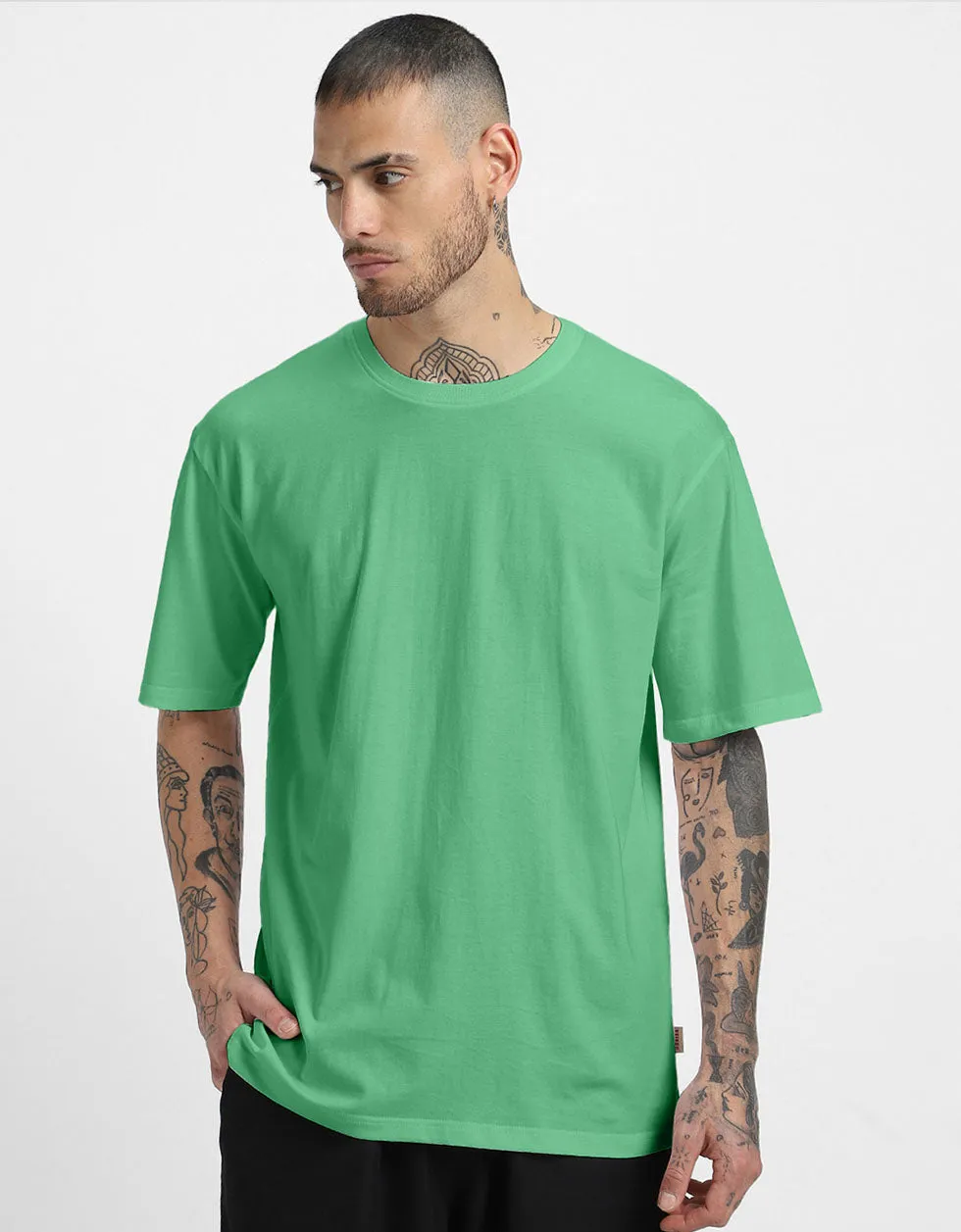Men's Mint Solid Oversized T-shirt