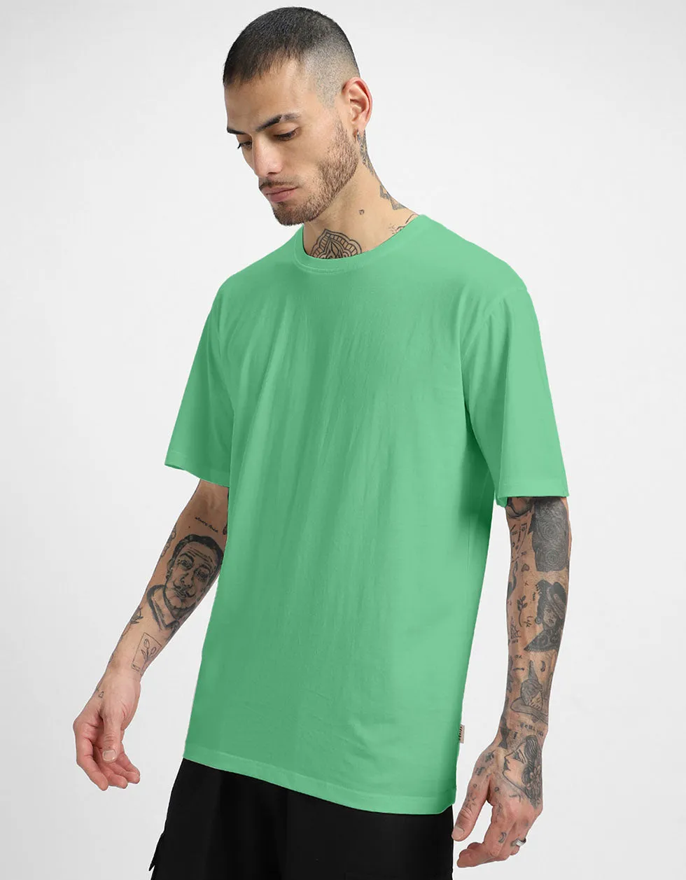 Men's Mint Solid Oversized T-shirt