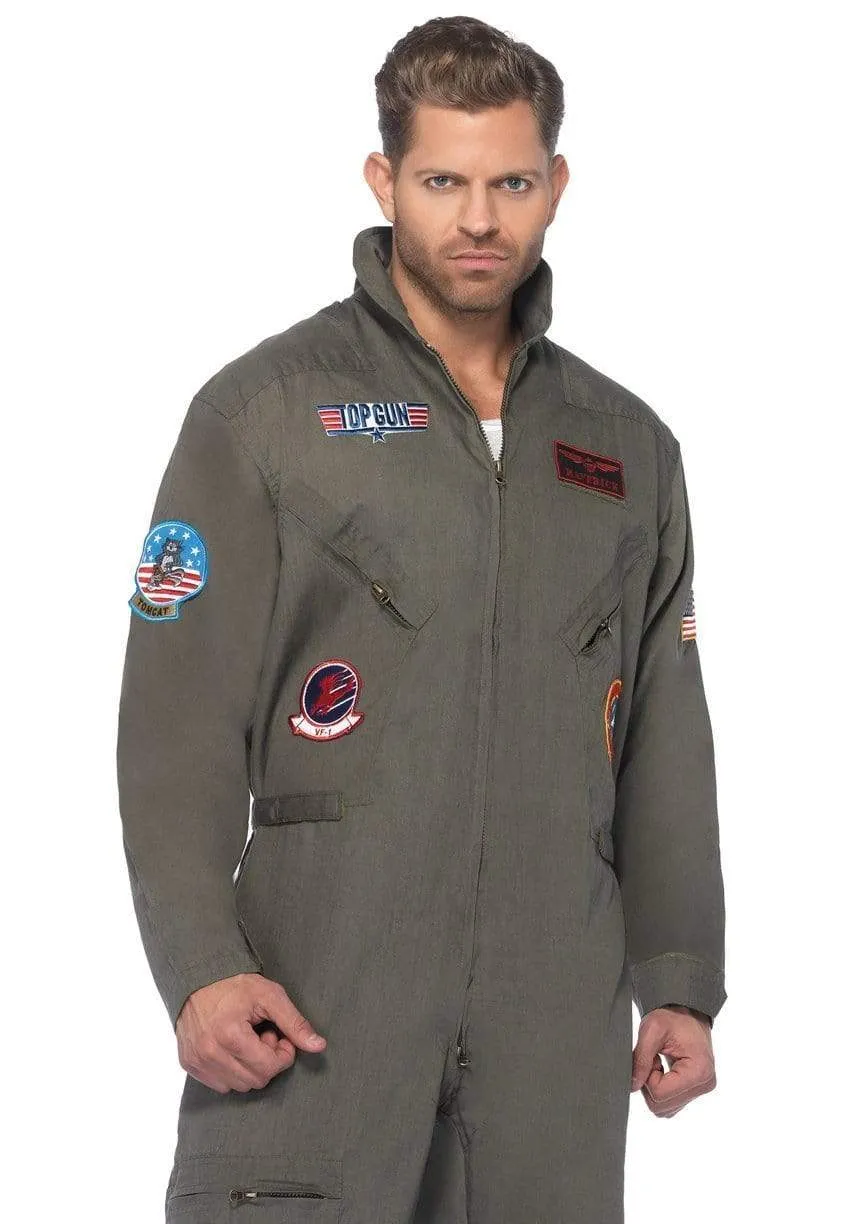 Men's Plus Top Gun Costume Flight Suit