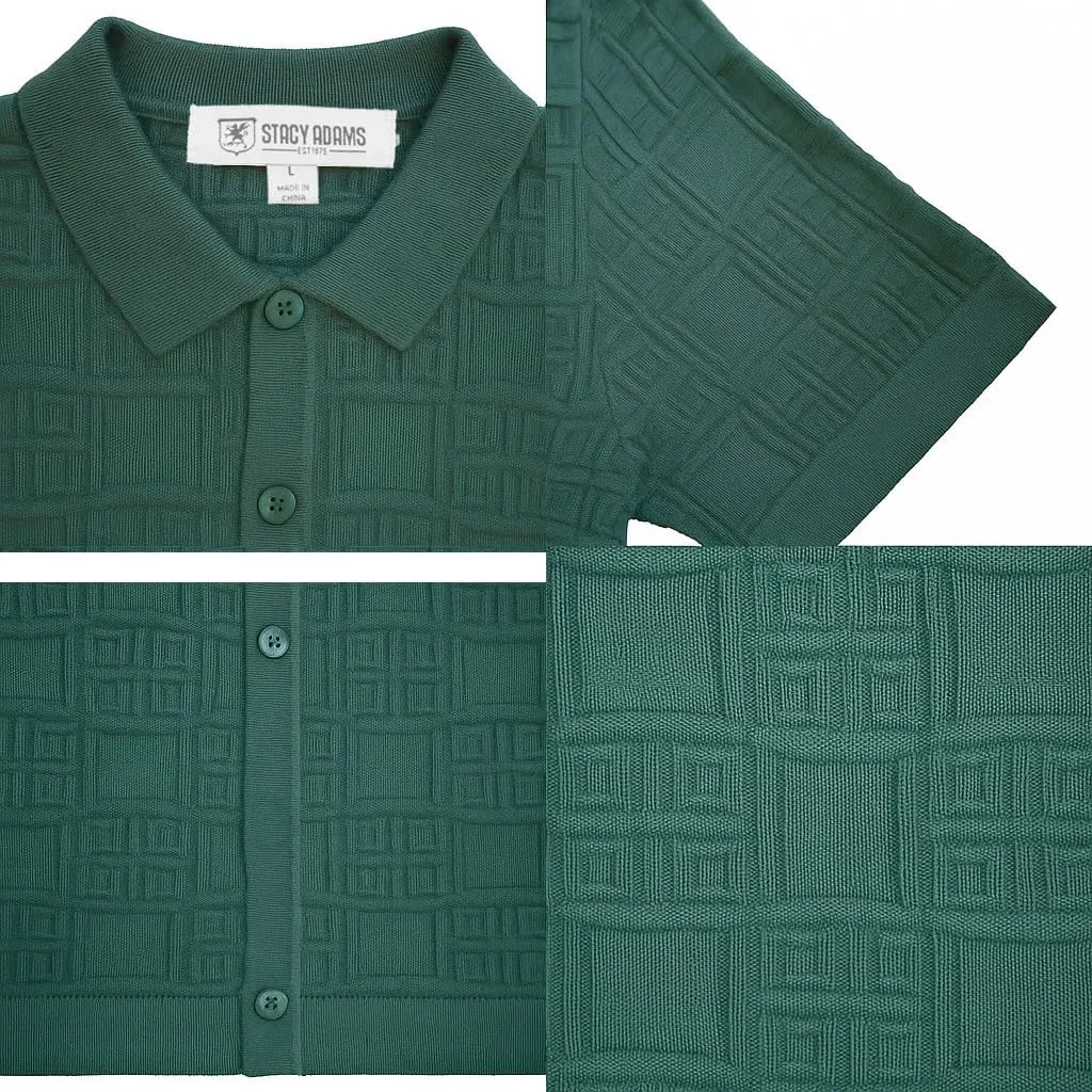Mens Short Sleeve Knit Sports Shirt - Modern Polo Vintage Classics: Multi Stripes