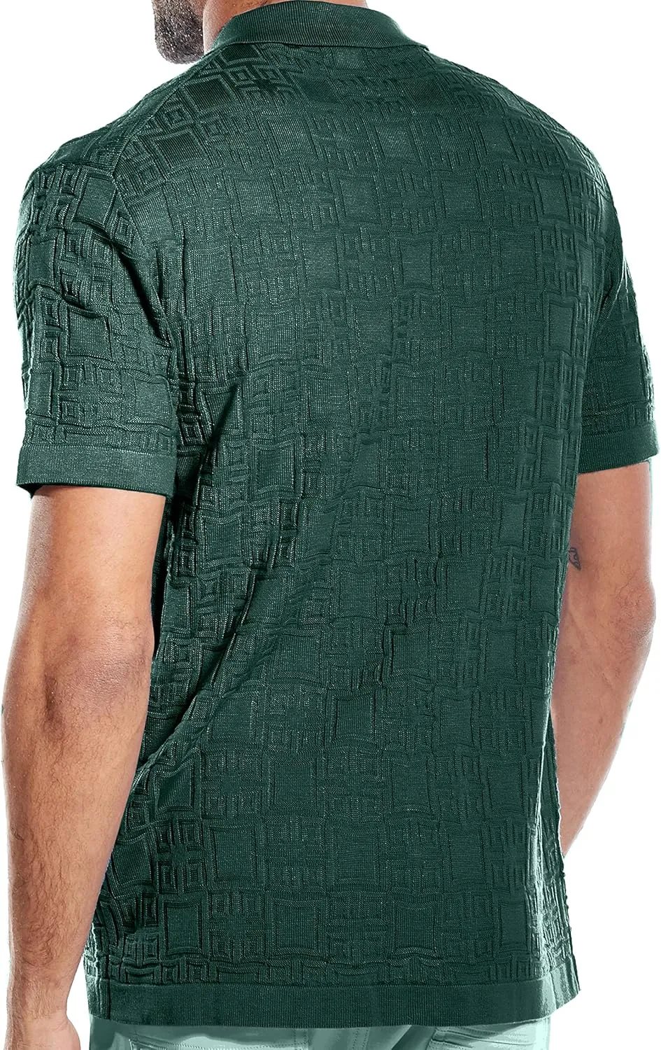 Mens Short Sleeve Knit Sports Shirt - Modern Polo Vintage Classics: Multi Stripes